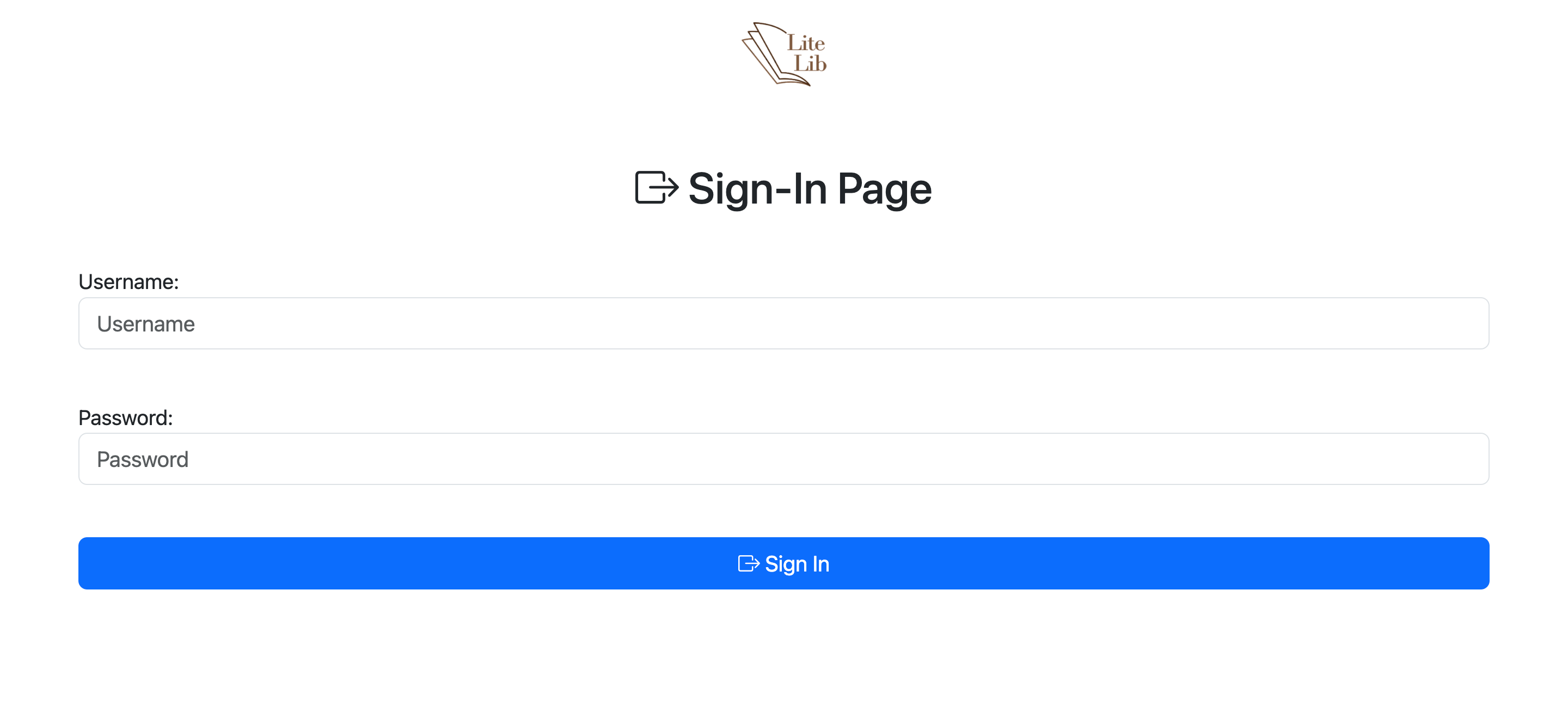 Sign In Page